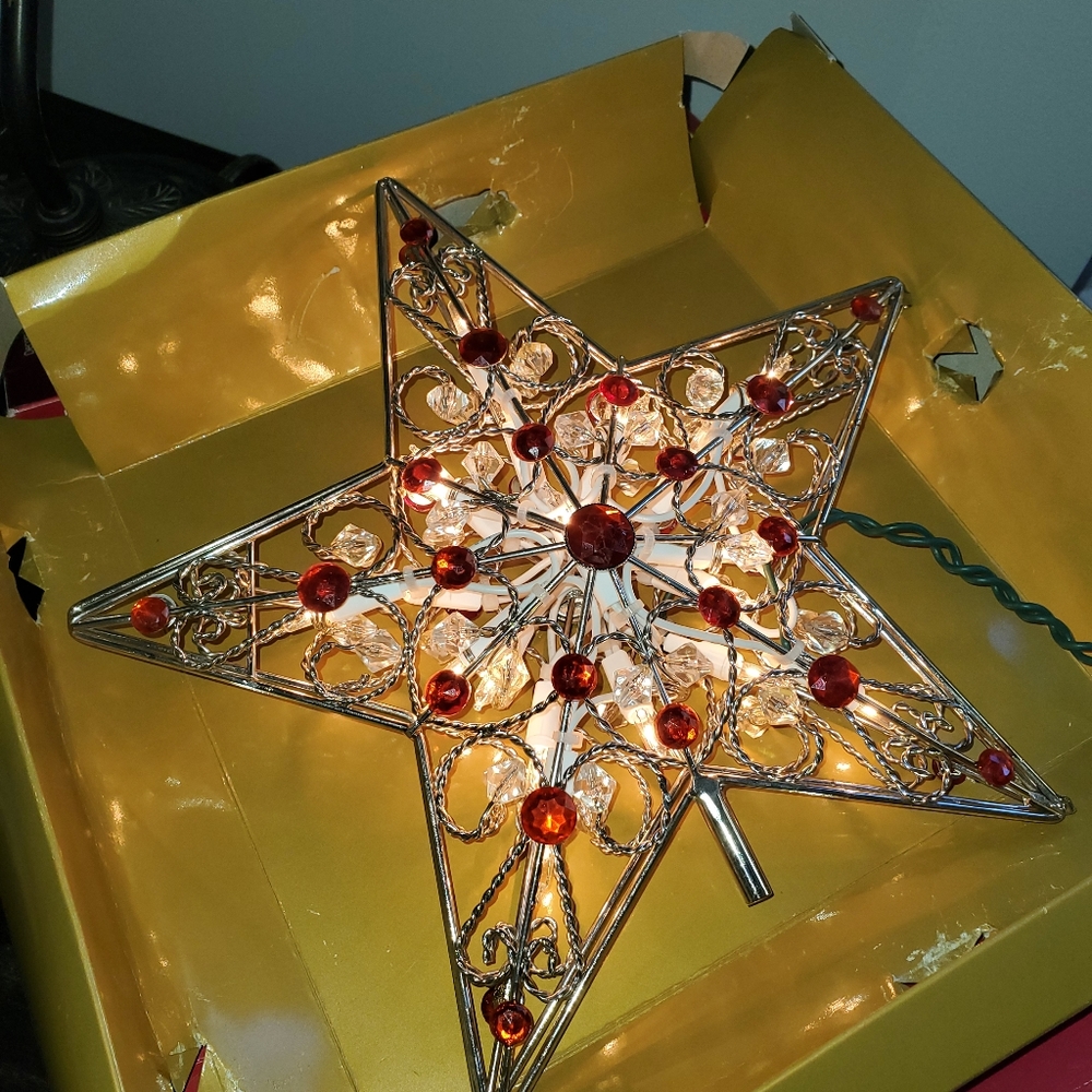 Red Jewel Christmas Tree top Star (SOLD)